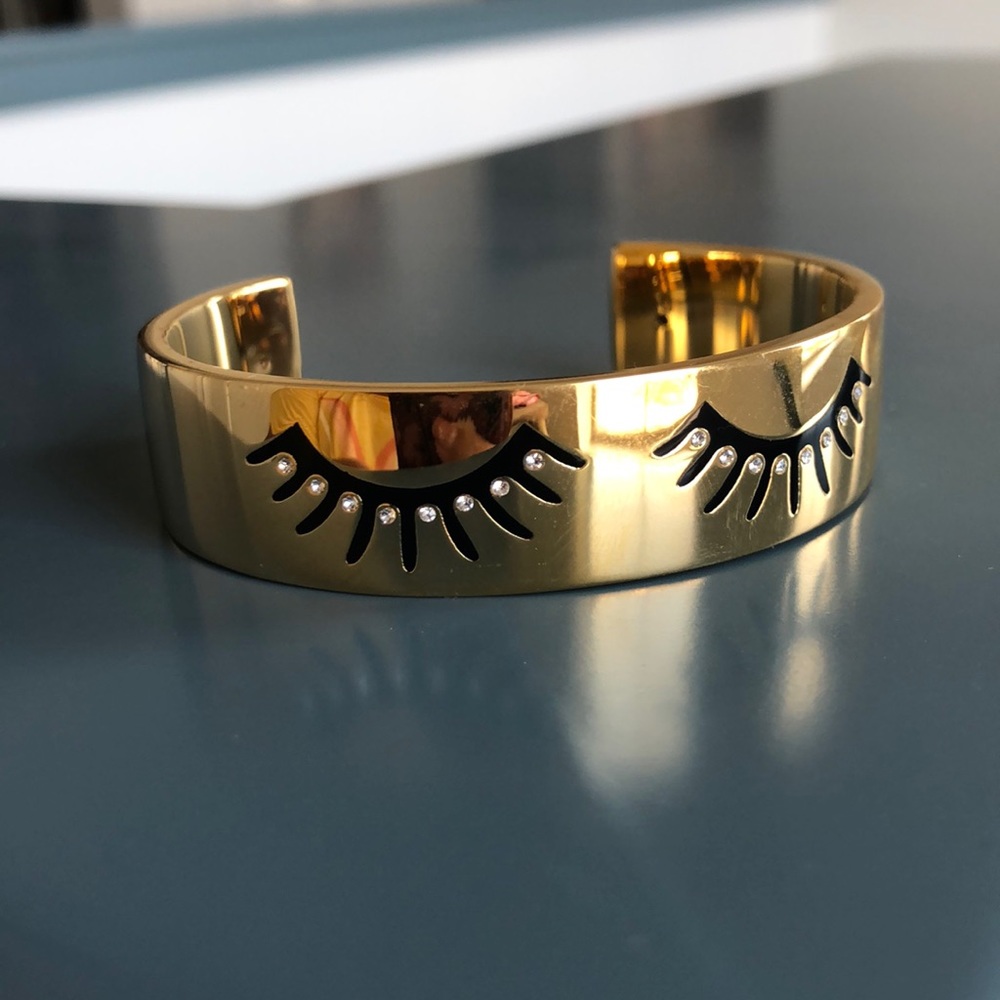 Gold studded eyelash cuff